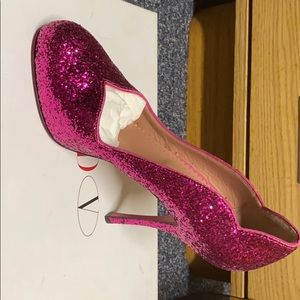 RED Valentino bright pink glitter pumps